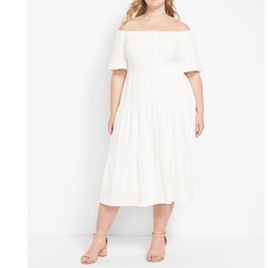 Convertible Off The Shoulder Button - White 26